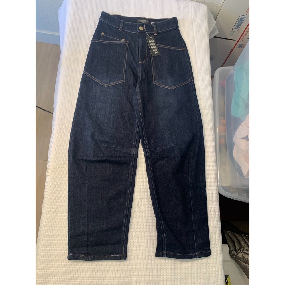 (E-126) Carla Rockmore Collection Jeans Women Size 2 Dark Wash Wide Leg High Ris - Picture 2 of 10